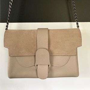 Senreve Gray Suede and Leather Convertible Bag